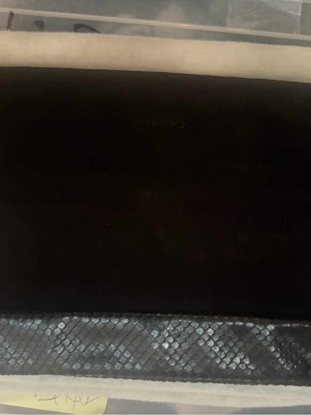 Calvin Klein Collection Suede clutch with python trim - Picture 6 of 7